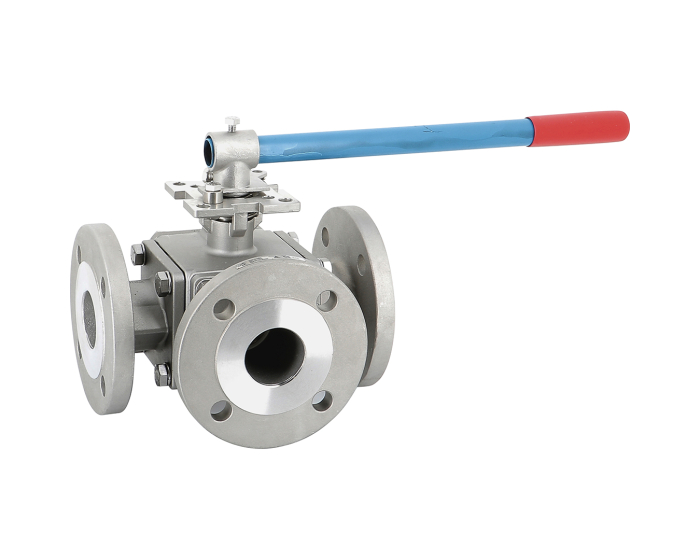 Stainless steel ball valve 786 3 way T-port RF PN16 DN25